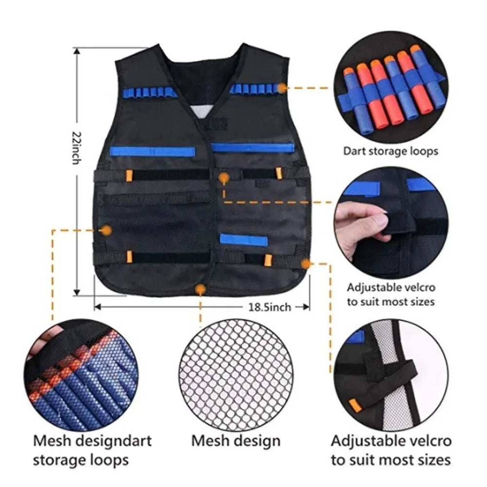 Kids outdoor tactical nerf vest holder