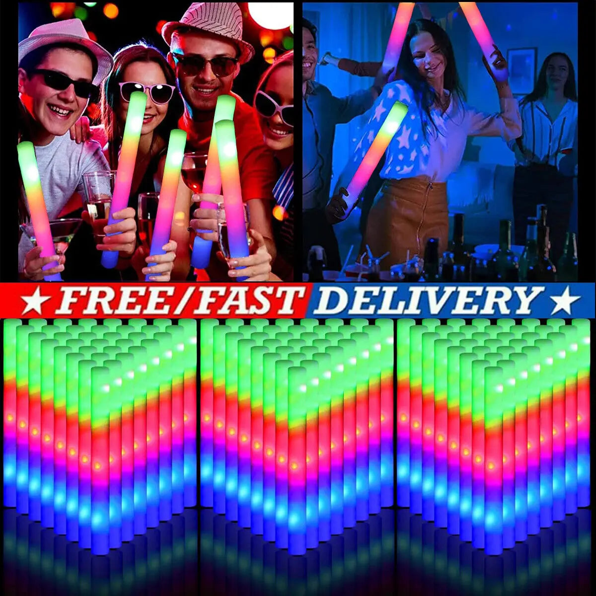 102 Pcs LED Glow Colorful Sticks